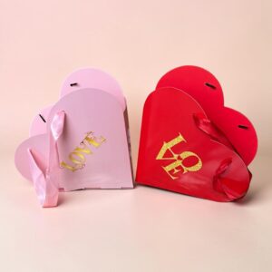 Cartera Caja Corazón Pack 12 (6 Rosadas - 6 Rojas) Unidades