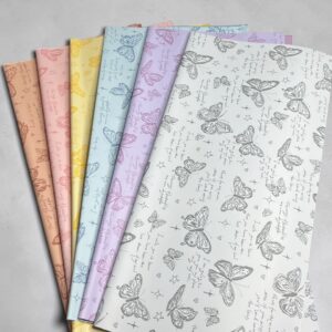 Papel Coreano Sólido Mariposas 57x57cm pqte 20 pliegos