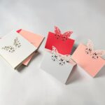 Tarjeta Troquelada Satinada Diseño Mariposa 50 Unid.