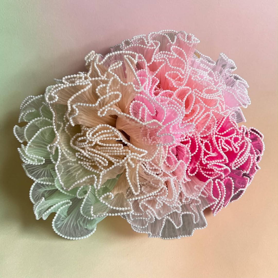 Malla Organza Perlas 4,11mts largo