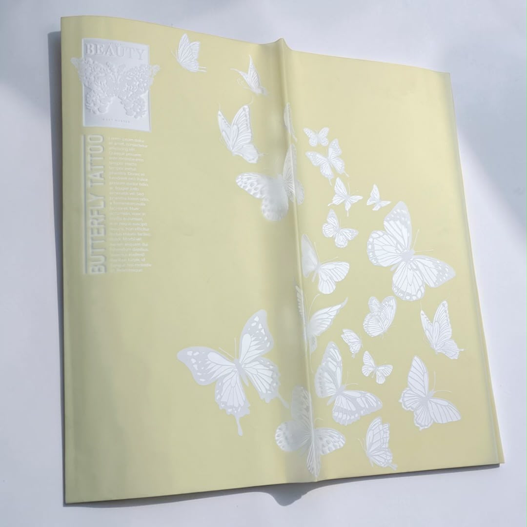 Papel Coreano Semitranslúcido Butterfly Tattoo 20 pliegos 57×56 cm - Imagen 2