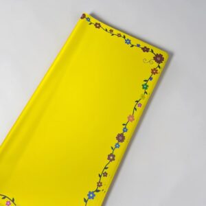 Papel Coreano Sólido Borde Enredadera Floral Amarillo 20 Pliegos 57x56cms