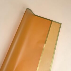 Papel Coreano Naranja Borde Dorado 57x56cm 20 pliegos