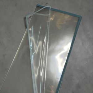 Papel Coreano Transparente Borde Azul Petróleo 20 pliegos 57x56cm