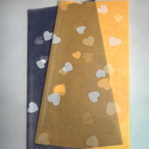 Papel Coreano Semitranslúcido Corazones Blancos 20 pliegos 56x56cms